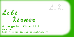 lili kirner business card